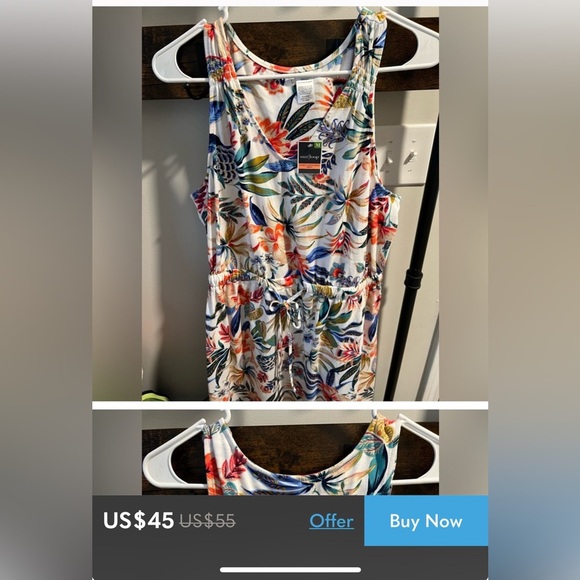 WEST LOOP ,floral tank midi summer dress,multicolor,cinched tie waist ,NWT, XL, - Picture 8 of 8